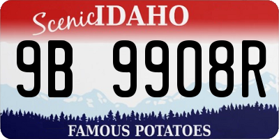 ID license plate 9B9908R