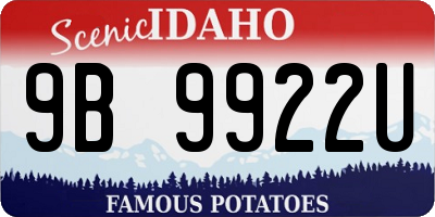 ID license plate 9B9922U