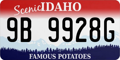 ID license plate 9B9928G
