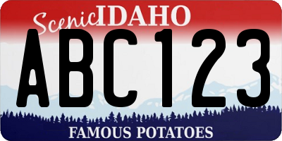 ID license plate ABC123