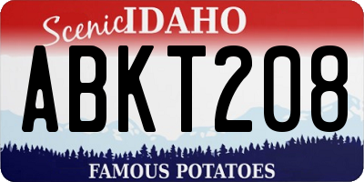 ID license plate ABKT208