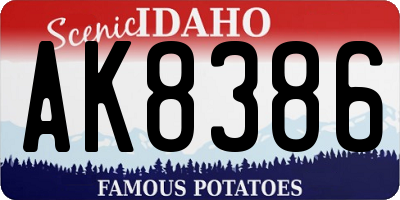 ID license plate AK8386