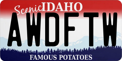 ID license plate AWDFTW