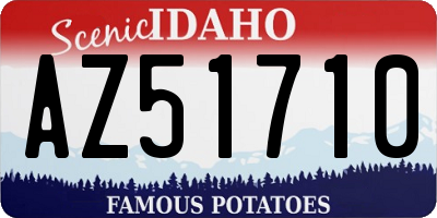 ID license plate AZ51710