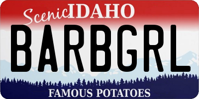 ID license plate BARBGRL