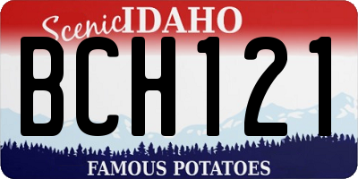 ID license plate BCH121