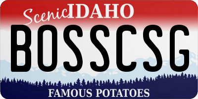 ID license plate BOSSCSG