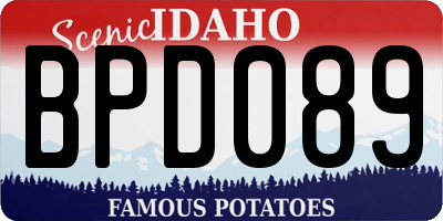 ID license plate BPD089