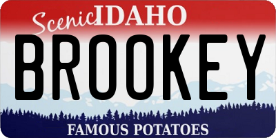 ID license plate BROOKEY