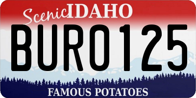 ID license plate BUR0125