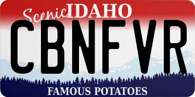 ID license plate CBNFVR