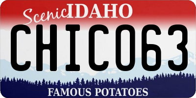 ID license plate CHICO63