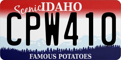 ID license plate CPW410