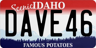 ID license plate DAVE46