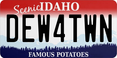 ID license plate DEW4TWN