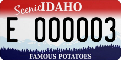 ID license plate E000003