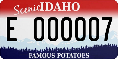 ID license plate E000007