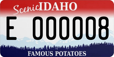 ID license plate E000008