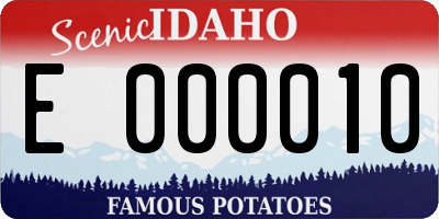 ID license plate E000010