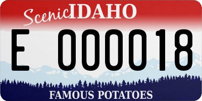 ID license plate E000018