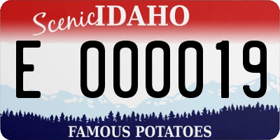 ID license plate E000019