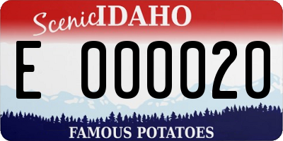 ID license plate E000020