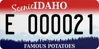 ID license plate E000021