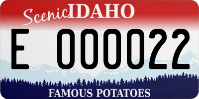 ID license plate E000022