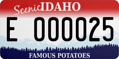 ID license plate E000025