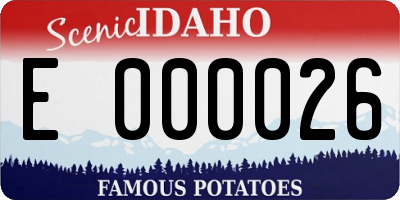 ID license plate E000026