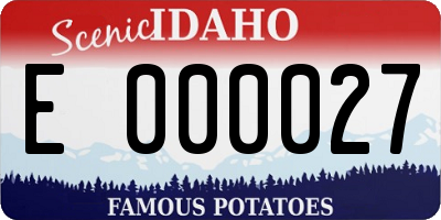 ID license plate E000027