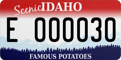 ID license plate E000030
