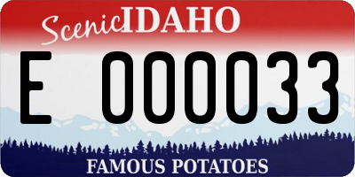 ID license plate E000033