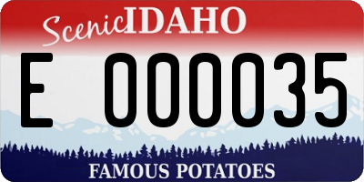 ID license plate E000035