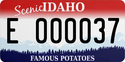 ID license plate E000037