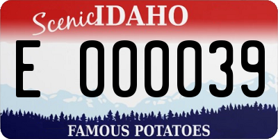 ID license plate E000039