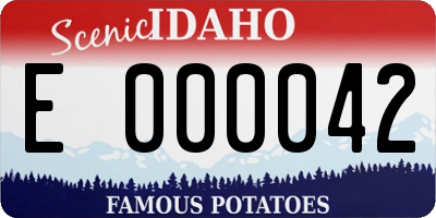 ID license plate E000042