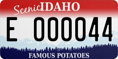 ID license plate E000044