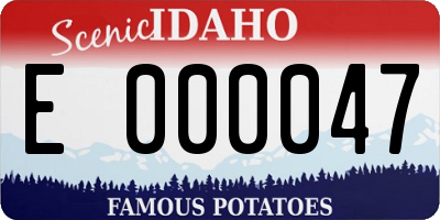 ID license plate E000047