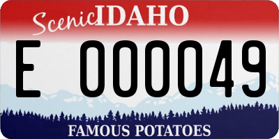 ID license plate E000049