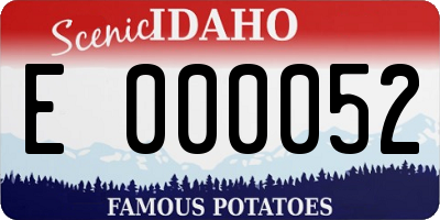 ID license plate E000052