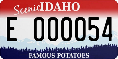 ID license plate E000054