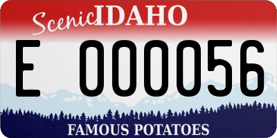 ID license plate E000056