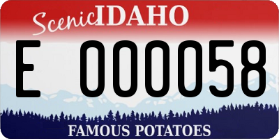 ID license plate E000058