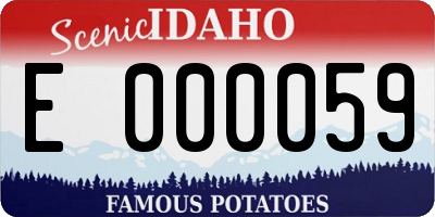 ID license plate E000059