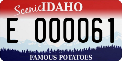 ID license plate E000061