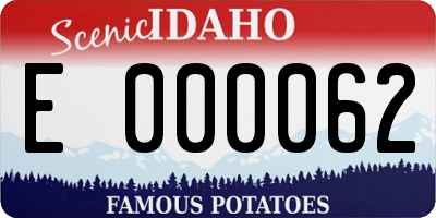 ID license plate E000062