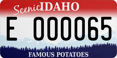 ID license plate E000065