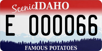 ID license plate E000066