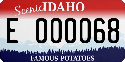 ID license plate E000068